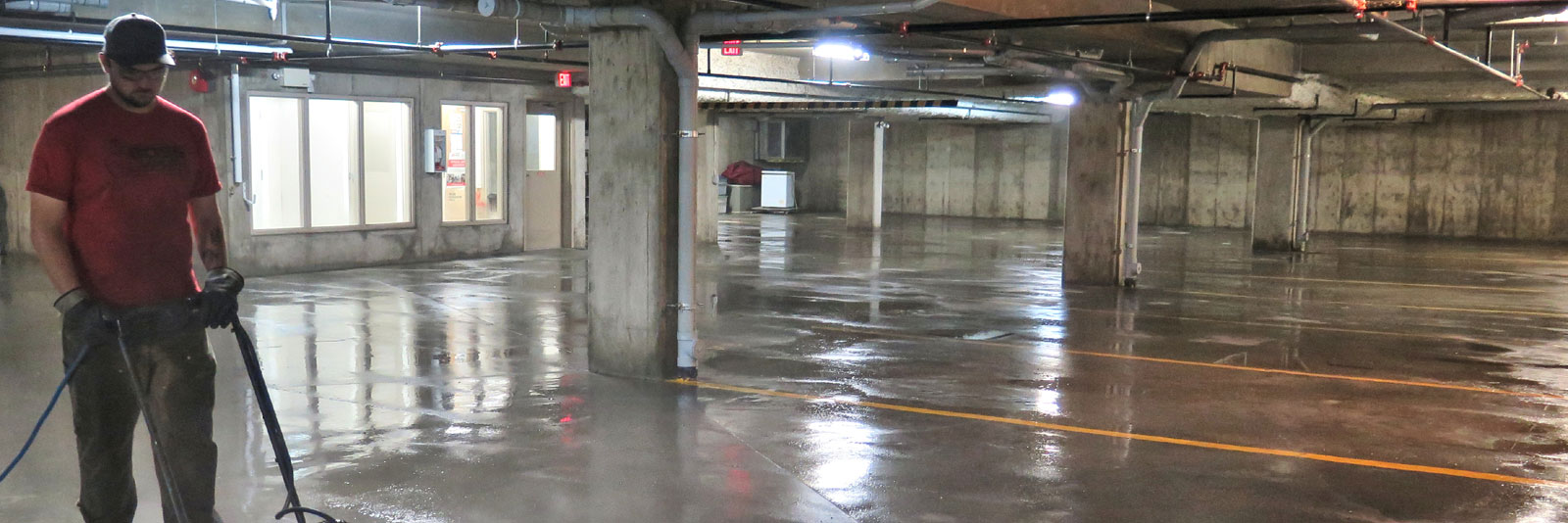 super clean garage after pressure washing